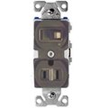 Eaton Wiring Devices Cooper Wiring TR274B Receptacle & Toggle Switch Combo; Brown 2305977